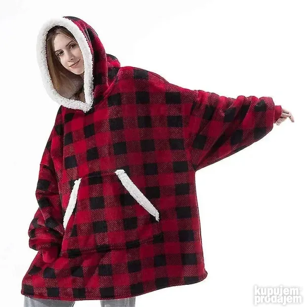 AKCIJA PLIŠASTI OGRTAČ SA Kapuljačom-Huggle Hoodie-DUKSERICA