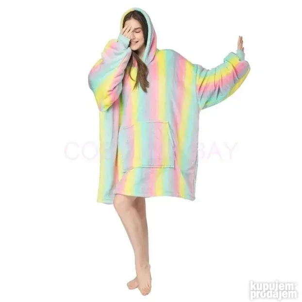 AKCIJA PLIŠASTI OGRTAČ SA Kapuljačom-Huggle Hoodie-DUKSERICA