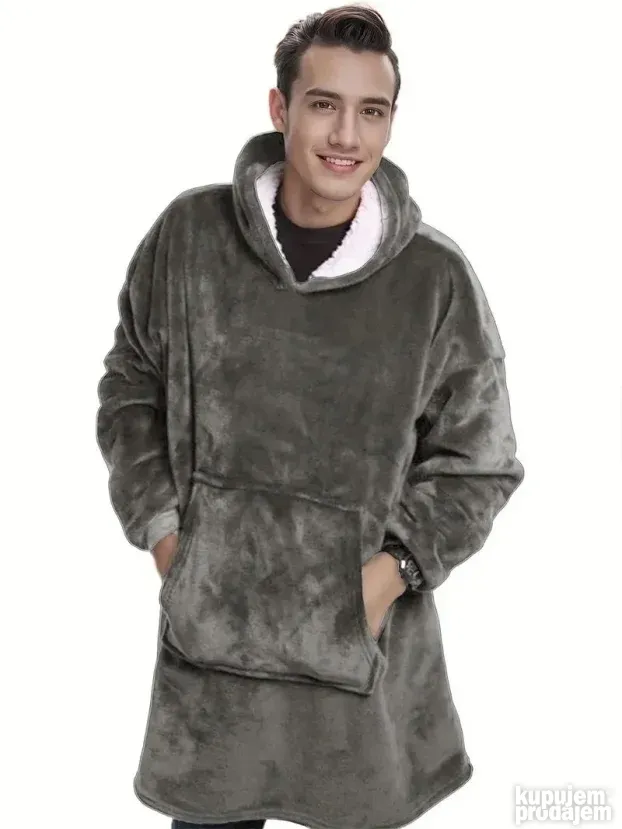 AKCIJA PLIŠASTI OGRTAČ SA Kapuljačom-Huggle Hoodie-DUKSERICA