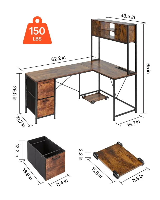 Gejmerski sto u obliku slova L, sa LED osvetljenjem, 1,58 m