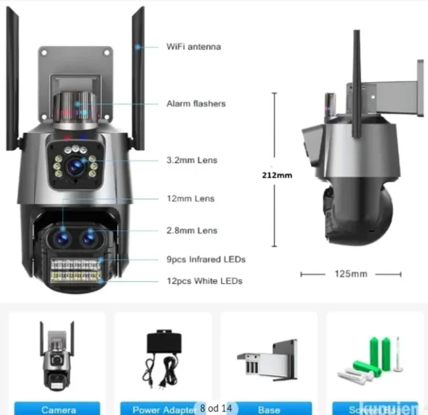 WiFi kamera DUPLA Kamera 3 SOCIVA Video nadzor NOVO