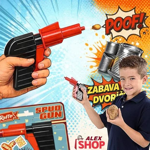 Dečiji pištolj na krompir zabavna i bezbedna igračka (Pota