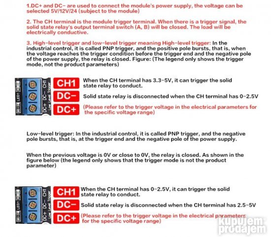 5v low level triger 1 kanal ssr relej AVR arduino G3MB-202P