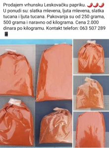 Domaća mlevena paprika