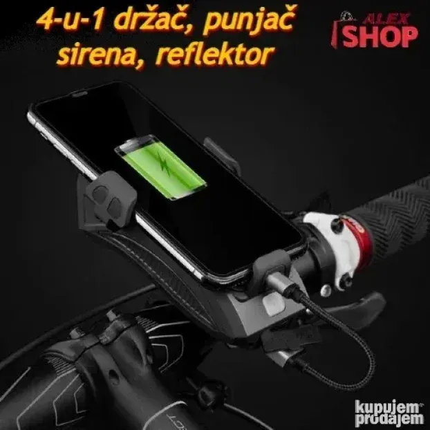 Držač telefona za biciklu punjač zvono i svetlo
