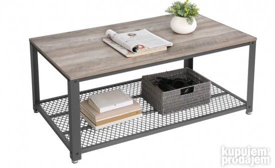 Drveni Stocic sa Metalnom Konstrukcijom 106x60x45cm-Songmics