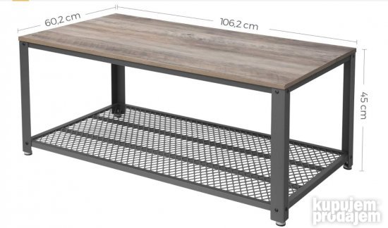 Drveni Stocic sa Metalnom Konstrukcijom 106x60x45cm-Songmics