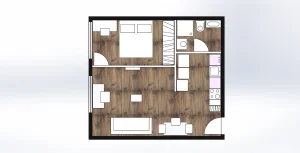Donja Vrežina, 1.5 jednoiposoban, 45 m²