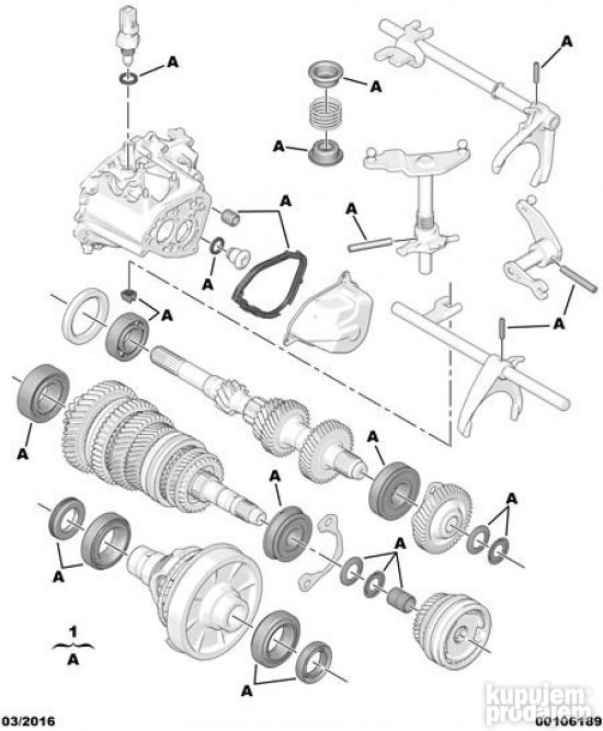 Pezo 307 1.4HDI Set Za Reparaciju Rucnog Menjaca 01- NOVO