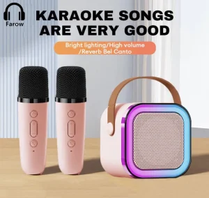 roze karaoke zvucnik sa mikrofonom za devojcice
