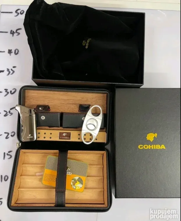 COHIBA humidor set+upaljac+sekac A+KLASA za vas i poklon