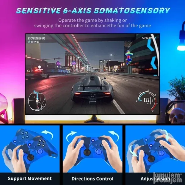 Dzojstik za XBOX One, XBOX X series, PC Windows, PS 3  plavi