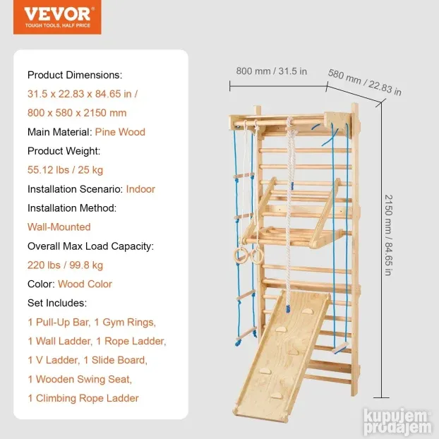VEVOR Ripstol - Švedske merdevine 3