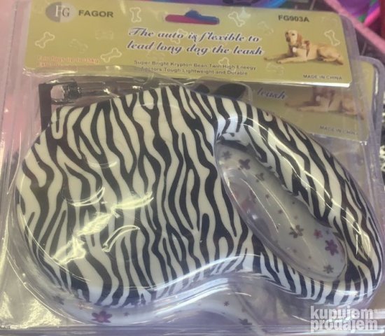 POVODAC Za Pse Do 35kg 5m ZEBRA Print