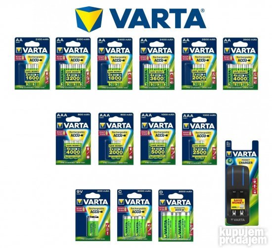 Punjive baterije i punjači AA/AAA/C/D/9V/