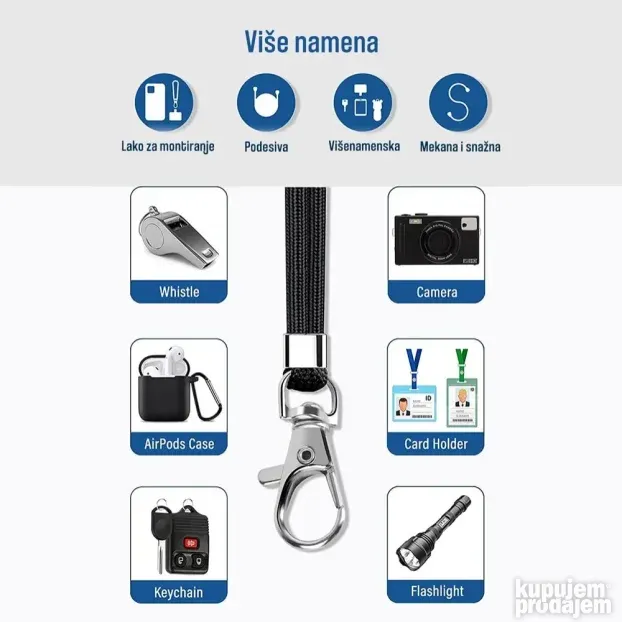 Univerzalni drzac telefona Crossbody plavi