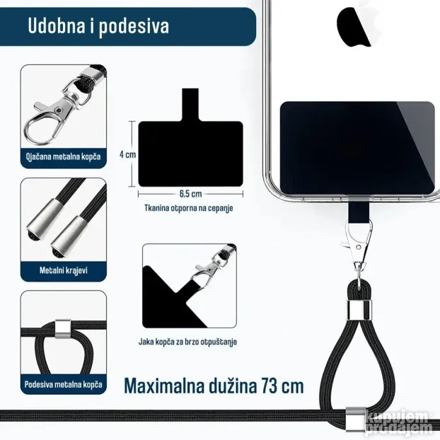 Univerzalni drzac telefona Crossbody plavi