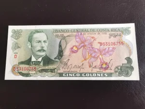Costa Rica 5 colones.Unc.1985.