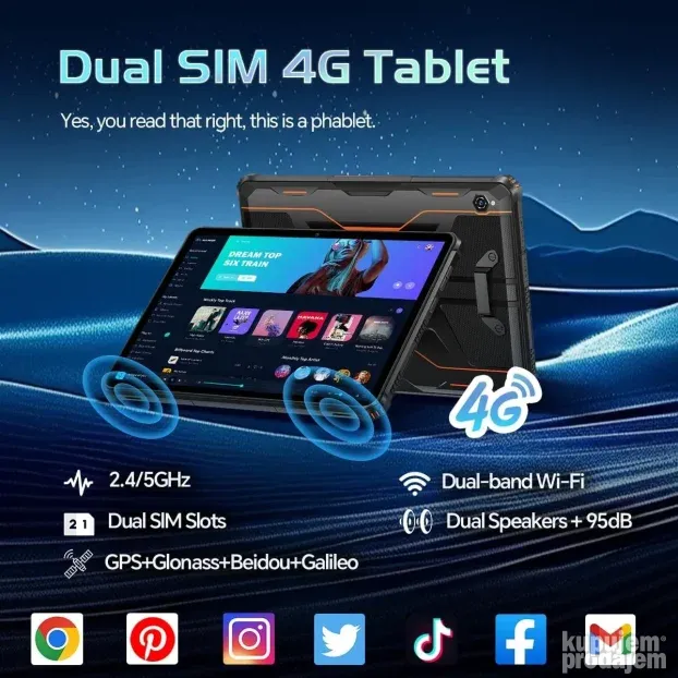 Brutalan Oukitel Rugged RT9 Tablet 24/256GB - 10.1” - 2025!