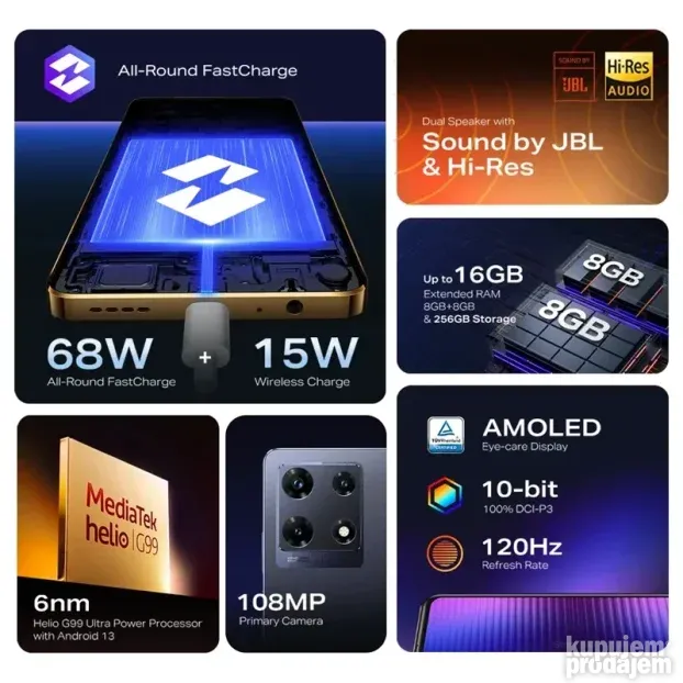 Mobilni telefon Infinix Note 30 Pro 6.67" 8GB/256GB zlatni