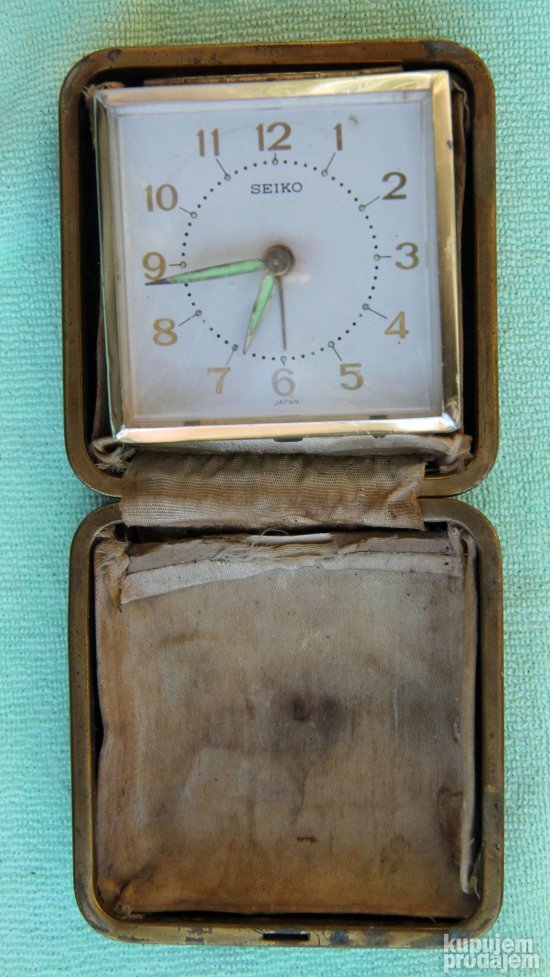 Seiko, made in Japan, starinski stoni budilnik za putovanja