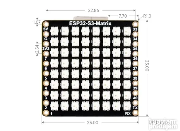 Waveshare ESP32-S3 RGB LED Matrix Board - Wi-Fi Bluetooth Development Board
