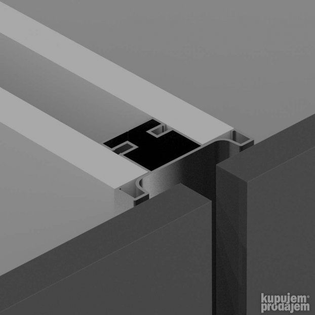 RU U GL 026 Ugradni Profil - Ručica Rukohvat AL Srebro Mat