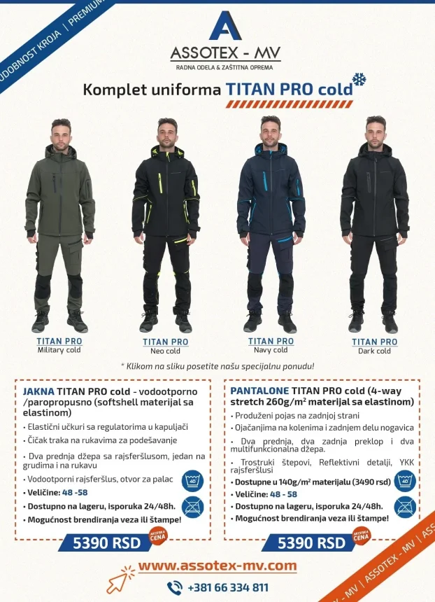 PERFORMANCE radne pantalone PREMIUM MODEL od 48 do 60