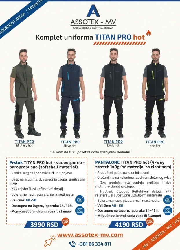 PERFORMANCE radne pantalone PREMIUM MODEL od 48 do 60