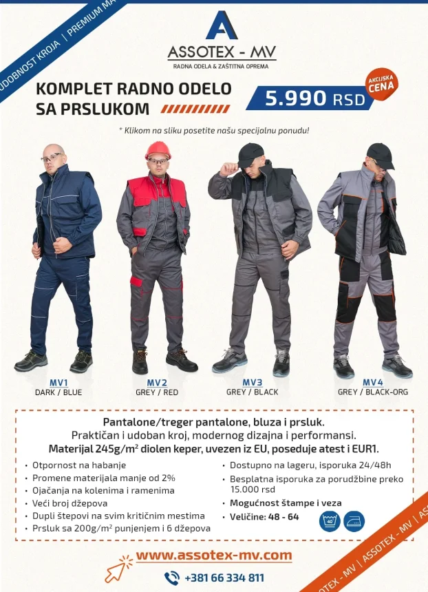 PERFORMANCE radne pantalone PREMIUM MODEL od 48 do 60