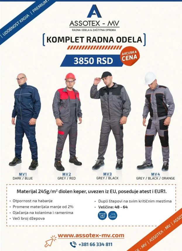 PERFORMANCE radne pantalone PREMIUM MODEL od 48 do 60