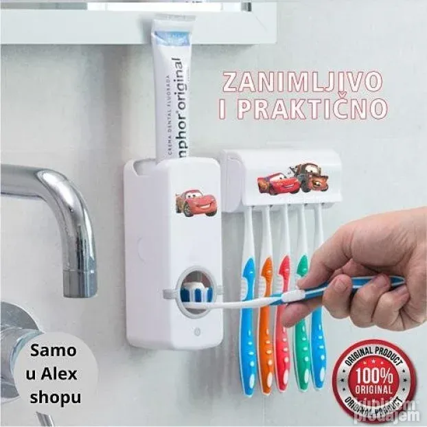 Dečiji dozer za pastu za zube sa držačem četkica