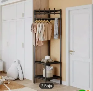 Multifunkcionalni ugaoni  stalak u crnoj boji