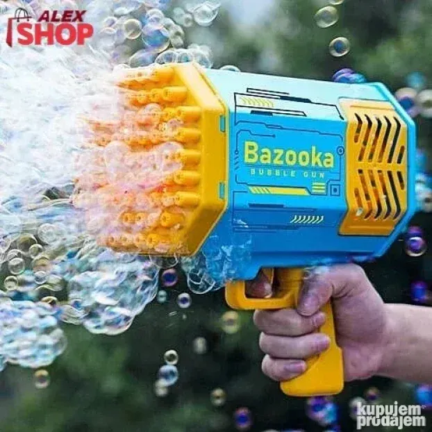 Bazooka svetleća puška za mehuriće pravi 69 balončića odjedn