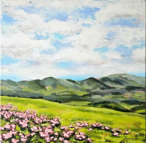 Nežni povetarac na planini - akril na platnu 40x40cm