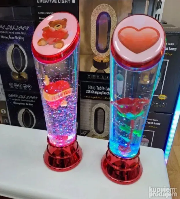 Svetleca lampa sa ruzom Vecna igrajuca ruza