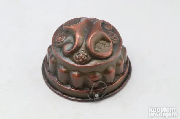 Starinski bakarni kalup modla za kuglof kolač žele 14cm