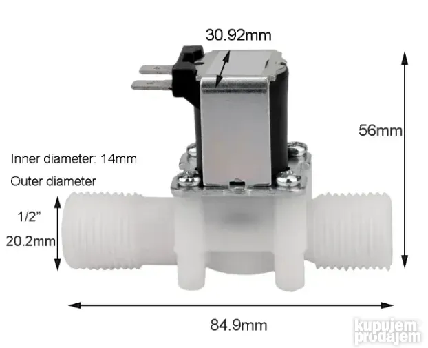 Elektro ventil za vodu elektromagnetni 1/2" cola 220V