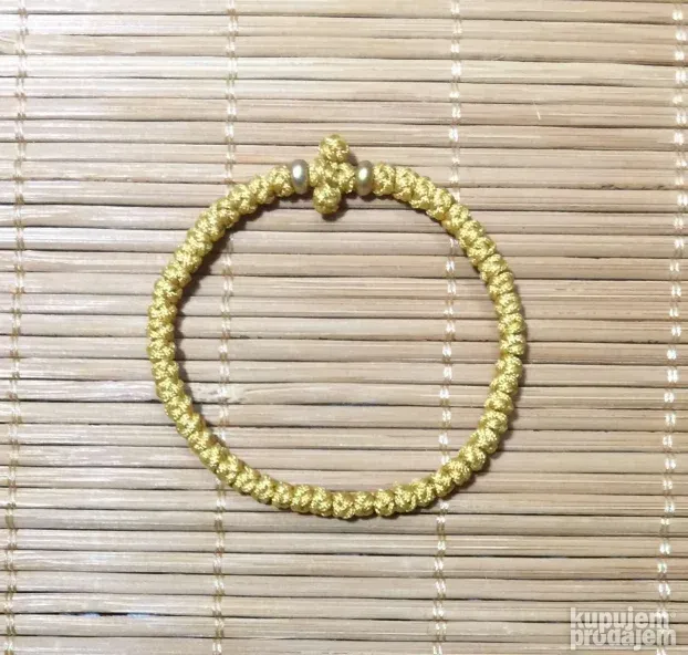 Tanka grčka brojanica sa krstom i staklenim perlama