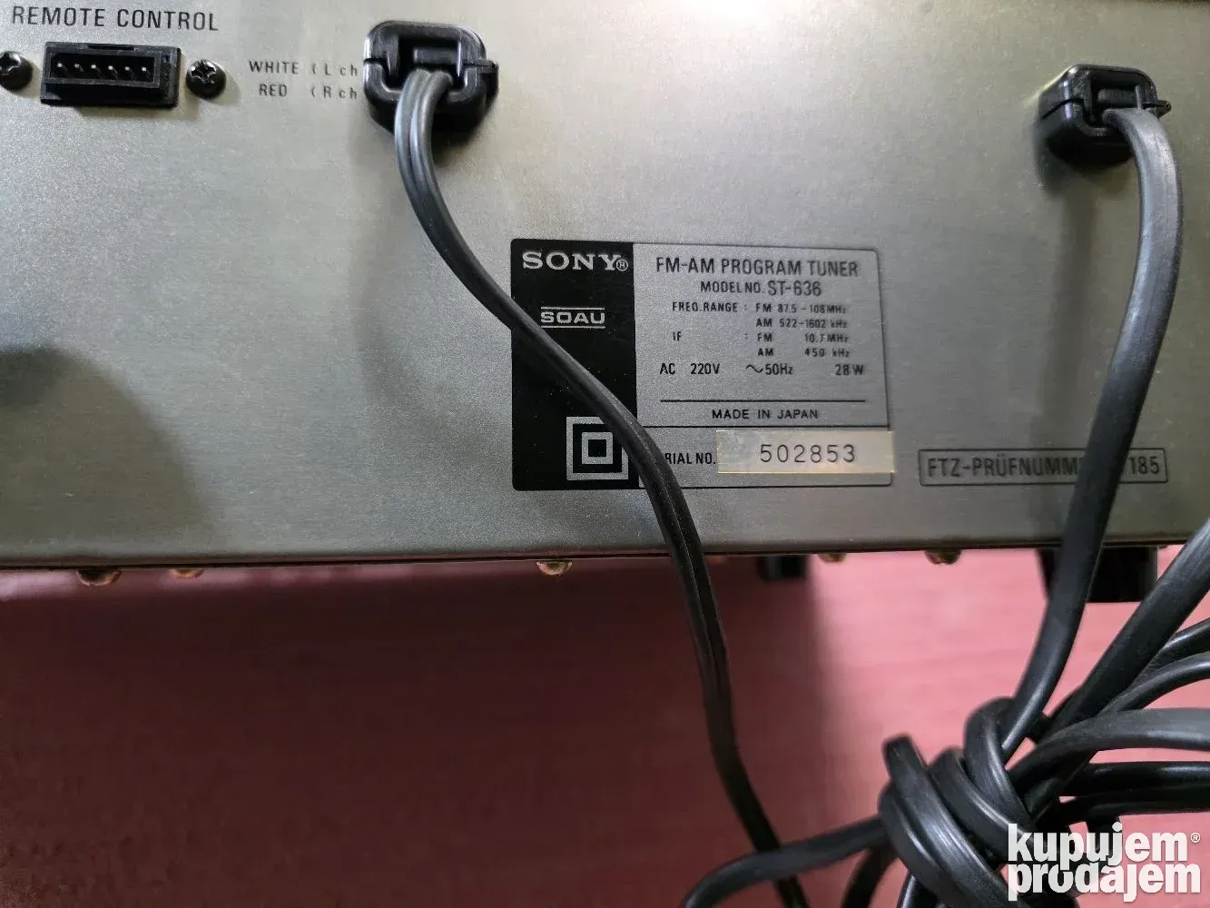 Sony Tuner ST-636 Program - Manual Service Model FM-AM + Vintage