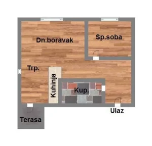 Dvosoban 37m2 Stara Detelinara