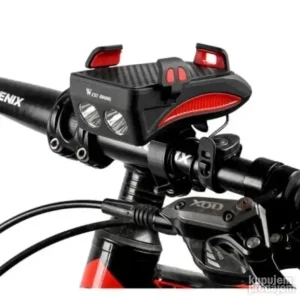 4u1 Punjiva Lampa za bicikl + držač za mobilni + sirena + pb