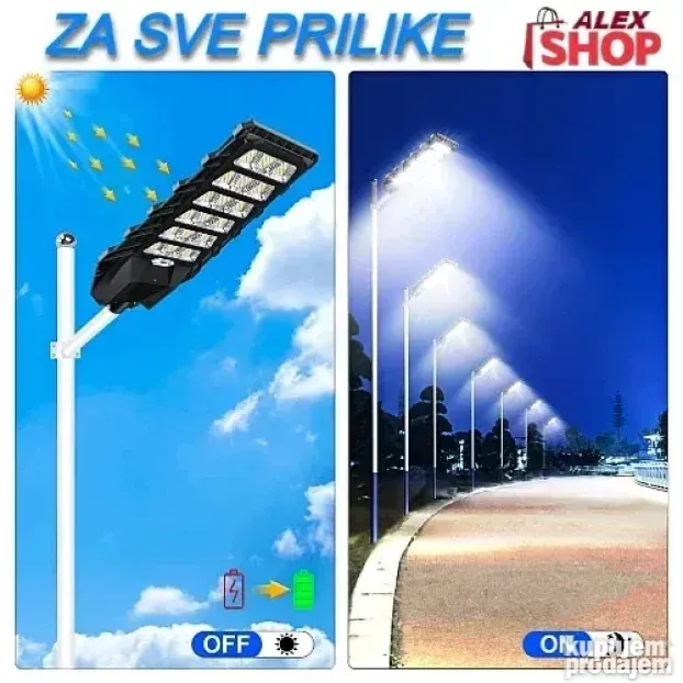 Solarni LED reflektor za uličnu rasvetu stubno kačenje
