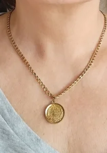 Pozlaćena ogrlica sa turskim medaljonom