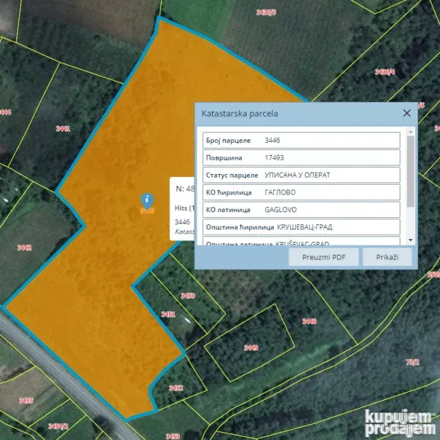 Na prodaju zemljiste 1.74 ha