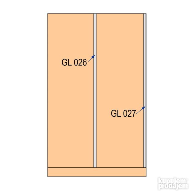 RU U GL 026 Ugradni Profil - Ručica Rukohavt AL Srebro Sjaj