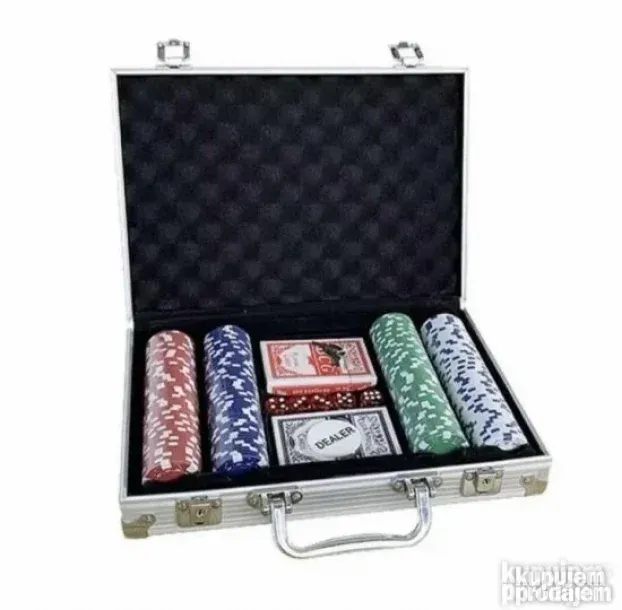 Kofer-Kofer sa cipovima za poker 200kom-Cipovi sa dva spila