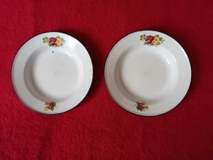 Dva limena tanjira sa istim šarama