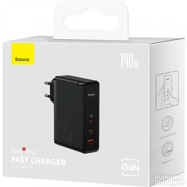 BASEUS 140W GaN5 Pro wall charger black, kupi