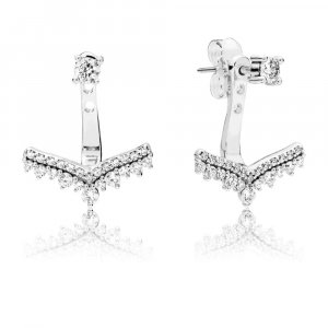 PANDORA Princess Wish Earrings, Clear CZ- #297739CZ PANDORA
